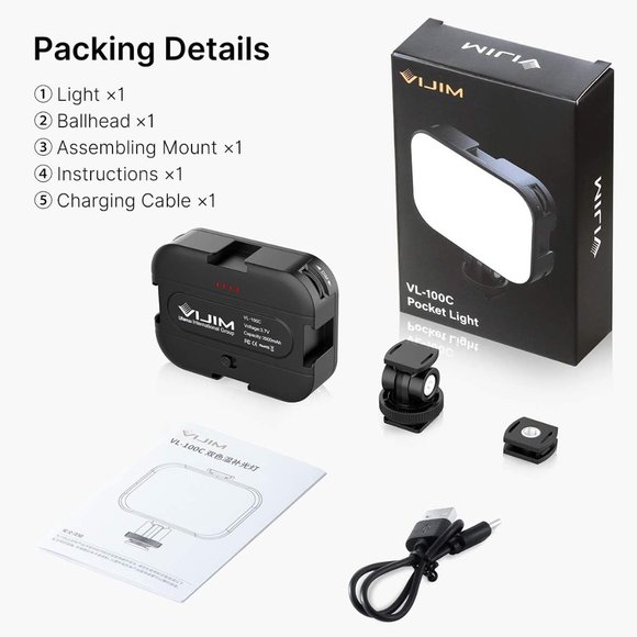 VIJIM VL100C Bi-Color Ultra Bright Photo and Video Lighting Camra - Picture 7 of 7